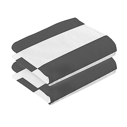 Susiyo Classic Black And White Striped Bath Hand Towel Soft Cotton Highly Absorbent Fingertip Towels For Bathroom Beach Kitchen Sports Gym Yoga Travel (2-Pieces Towel Sets, 28X16 Inch) #TOP1