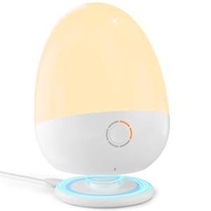 Touch Egg Night Light for Baby Nursery, Rechargeable Portable Kids Nightlight Lamp with 1-6H Feeding Timer, 3 Color Temperatures Dimmable, Ideal for New Moms of Toddlers
