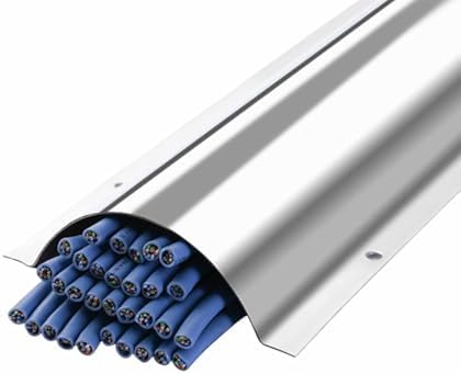 20-Pack Metal Cable Shield - 1M Stainless Steel Cord Cover, Floor & Wall-Mounted Raceway System for Home Office, Tidy Up Cords & Improve Aesthetics