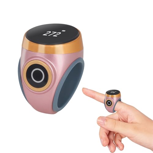 Wasserdicht Smart ZäHler Klicker - Digitale Tragbarer HandzäHler mit 2 Silikonring Maschenzähler Verstellbare Größe Touchscreen Click Handzähler Reihenzähler Stricken für Inventur Sport Golf