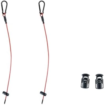Pickleball Ball String Holder Accessories for Storage Bags, Up to 3 Official Balls, Short one Red Cable, Easy to Carry, Set of 2