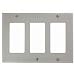 Leviton 80411-NGY 3-Gang Decora/GFCI Device Wallplate, Standard Size, Thermoset, Device Mount, Gray