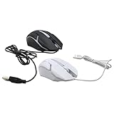 Premium Gaming Mouse 3 Buttons USB Wired LED Breathing Fire Button 3200DPI Laptop PC with LED light...