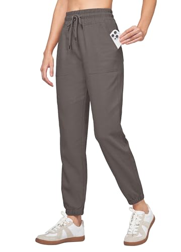 Willit Women Linen Pants Joggers Casual Lightweight Lounge Cotton Linen Travel Beach Summer Pants with Pockets 25.5"/28"