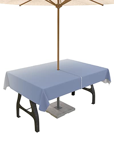 Futuregrace Outdoor Tablecloth with Umbrella Hole and Zipper 60"x120" Minimalist