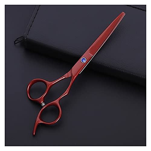 Coupe de cheveux à la maison avec les ciseaux de coiffure rouge vin - 4
