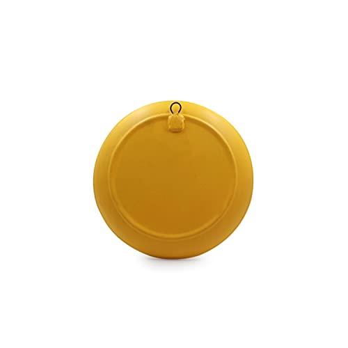Image of ExclusiveLane 'The Warli Tales' Terracotta Wall Plates for Home Decoration (8 inch, Set of 2, Yellow) | Terracotta Plates for Wall Decor Plates Sets Decorative Wall Hanging Plates for Living Room