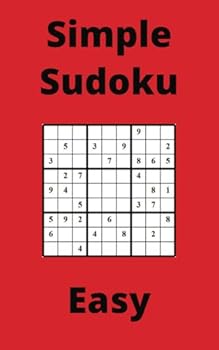 Paperback Red Simple Sudoku Book, 9x9 Puzzles, 100 Pages, 5x8, Easy Book
