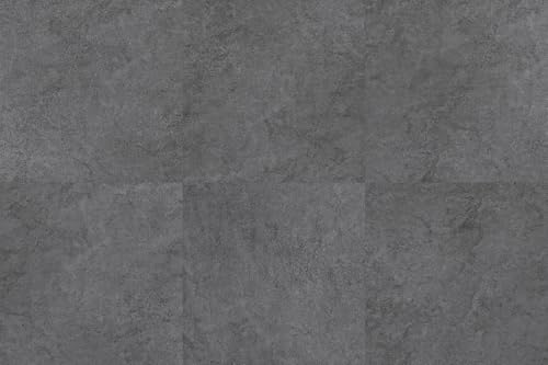 FLOREXP Peel and Stick Vinyl Floor Tiles, 12 ×12 inch 30-Pack Cover 30 Sq.Ft, Waterproof Vinyl Floor Tiles for Kitchen, Dining Room, Bedrooms, Dark Concrete