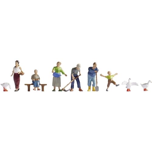 NOCH® „Landwirte“ Figuren-Set, bemalte Modellfiguren für ländliche Szenen, H0 1:87 ideal für Dioramen und Modellbahn
