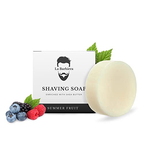La Barbiera Solid Shaving Soap | 60g Refill Puck | Vegan and Plastic Free (Summer Fruit)