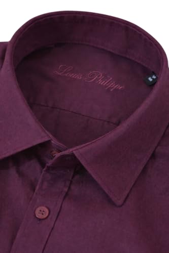 Image of Louis Philippe Men's Regular Fit Easy to Iron Everyday wear Premium Cotton Half Sleeve Solid Formal Shirt