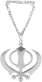 Live it Pyramid Mart Khanda Punjabi Kirpan Sword Symbol Sikh Pendant,Car Hanging,for Car Rear Mirror with Chain