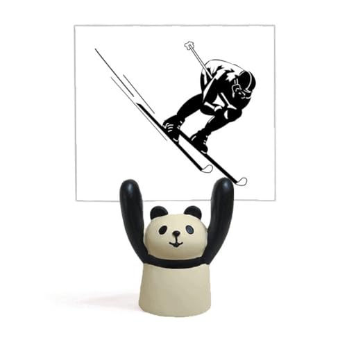Support mémo ski et sport panda noir cadeau idéal pour fans de glisse