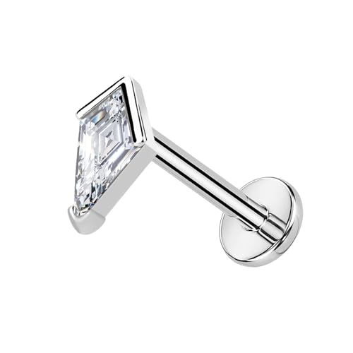 RL ROSARY LAND 14K White Gold Dangle Threadless Stud