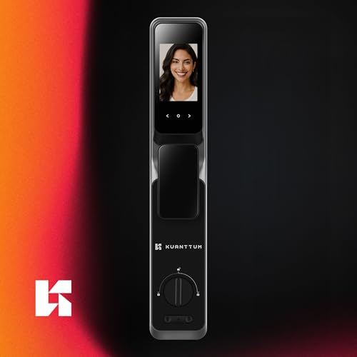 Fechadura Eletrônica Digital Inteligente Com Biométrica Senha Wi-fi Reconhecimento Facial 3d Face ID Kuanttum Omega - Imagem 6