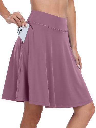 Image of ANRABESS Knee Length Skorts Skirts for Women 2026 Summer High Waisted Golf Tennis Skirt Casual Travel Built-in Shorts Clothes