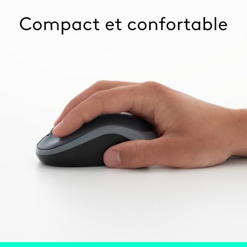Logitech M185 Souris Sans Fil, 2.4 GHz avec Mini Récepteur USB, Longévité de la Pile 12 Mois, Résolution du Capteur 1000 PPP, Ambidextre, Compatible PC, Mac, Ordinateur Portable - Rouge