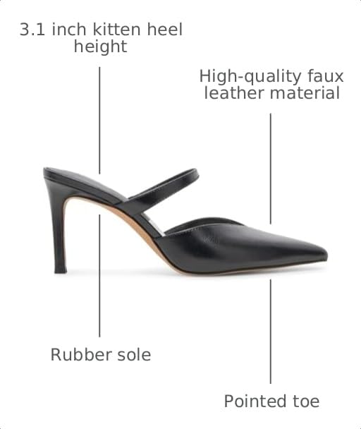 Image of Pointed Toe Heels for Women Slip on Pumps Pointy Stiletto Heels Dressy Sexy Fashion Leather Pumps