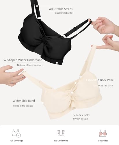 Image of FeelinGirl Bralettes for Women with Support Comfortable Bras No Underwire Seamless Everyday Bras