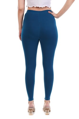 Image of TPF Women Solid Cotton Lycra Stretchable Leggings | Comfortable Ankle-Length Slim Fit Leggings for Women & Girls | Soft, Breathable Wear Bottoms
