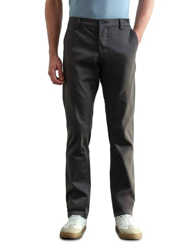 Image of Arrow Sport Men Slim fit Cotton SolidMid Rise waistTrousers