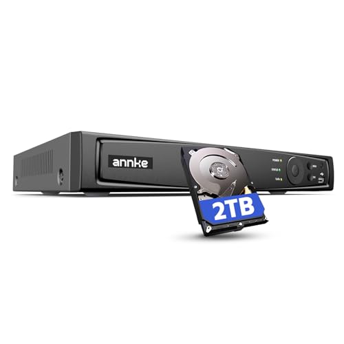 ANNKE Sistema de vigilancia NVR PoE de 16 canales, 12 MP, grabadora de videovigilancia para el hogar, interior y exterior, seguridad compatible con cámaras IP HD de 12 MP/4K/5MP/4MP, grabación de
