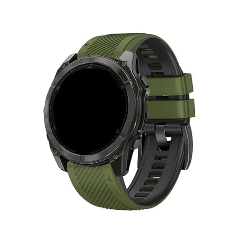 22mm 26mm QuickFit�V���J�Q���^���x���g�ɓK������Garmin Fenix 8E/Fenix 8 47mm 51mm/Enduro 3(Army Green Black 1,QuickFit 26mm)