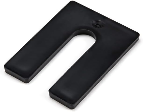 FHC HSS34S 1/4" x 4" Jumbo Solid Plastic Black Horseshoe Shims - Pack of 50