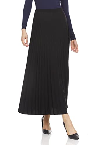 BGDK Damen Hohe Taille Plissee A-Linie Swing Rock BK-8005, schwarz, Mittel Cover