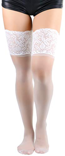 Image of ToBeInStyle Women's Thigh Highs With Smooth Silicone Lace