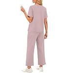 WIHOLL 2 Piece Sets for Women Casual Summer Travel Vacation Outfits Short Sleeve Wide Leg Crop Pants Lounge Sets - Image 5