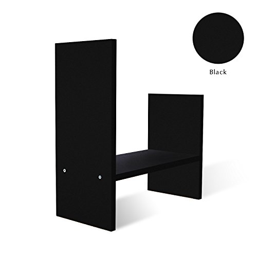 Jerry & Maggie Desktop Organizer Office Storage Rack Adjustable Wood Display Shelf Free Style Double H Display True Natural Stand Shelf (Black) #TOP1