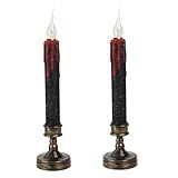 Gadpiparty 4 LED Lange Kerzenlampe Halloween Dekoration Led-kerzenstab Flackernd Warmweiß ohne...