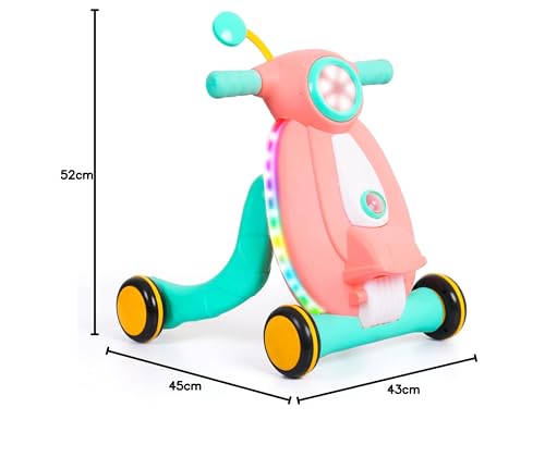Image of Luusa Pro Kids Tiny Steps Baby Walker | Toddler Walker with Lights, Music, and Ball Game | 2-in-1 Interactive Activity Walker Reda | Proudly Made in India