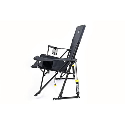 GCI Outdoor Comfort Pro Rocker XL Camping Chair, Heathered Charcoal, Spring-Action Rocking Technology, 180kg Capacity, 96.2x64.2x95.7cm, Wider Seat - Image 4