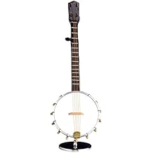 9"H Banjo with Case & Stand Replica Miniature Musical Music Instrument