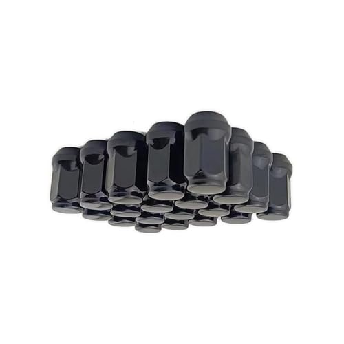 Tuercas negras M14x1.5 de alta resistencia compatibles con turismos Challenger y Charger 20 pzs
