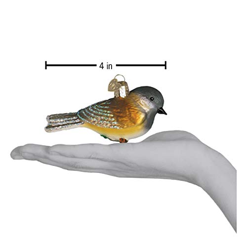 Old World Christmas Bird Watcher Collection Glass Blown Ornaments For Christmas Tree Black-Capped Chickadee #TOP2