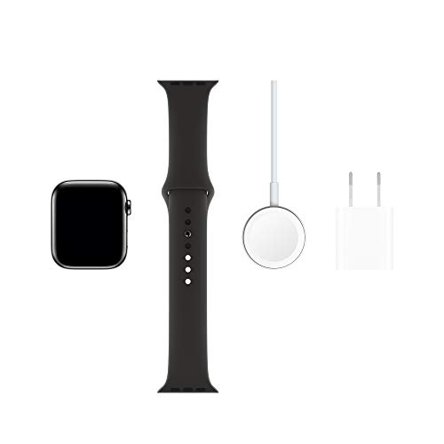 Image of Apple Watch Series 5 (GPS + Cellular, 44mm) - Space Black Stainless Steel Case with Black Sport Band