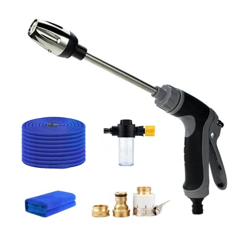 Hidrolimpiadora Waterblitz, Rotación de 360° con Tres Modos de Pulverización, Hidrolavadora Portátil Turbo, Water Blitz para Manguera de Jardín para Auto, Piso y Patio (1 Set + 7.5 m Water Pipe)