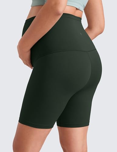 Image of CRZ YOGA Maternity Biker Shorts 6 inch | Butterluxe, Extremely Soft, Gentle Compression, Yoga, Super High Rise, U-shaped Belly, Pregnancy and Postpartum