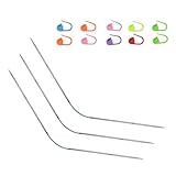 2.25MM 23cm/9in Flexible Knitting Needles 3-Piece Set Circular Knitting Needles Double-Pointed Knitting Needles Perfect for Small Projects (Baby Socks, Dolls, Mittens, Coasters)