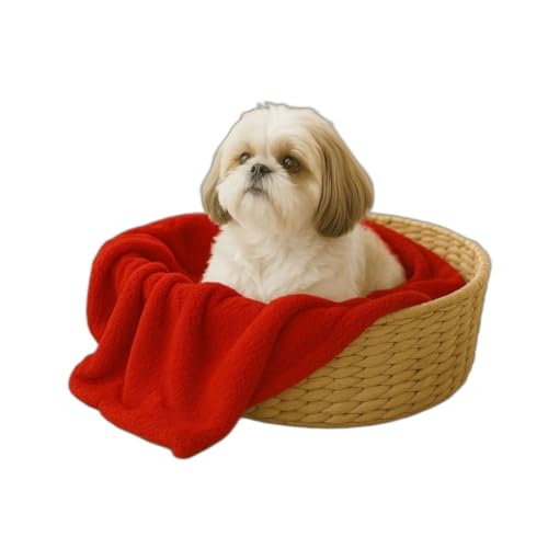 Mantinha Pet Soft Quentinha e Confortável, Tam 1,00m x 80cm (Vermelho)