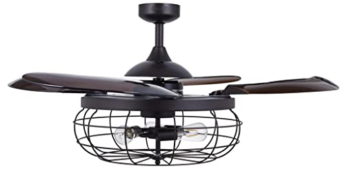 Lucci Air Fanaway Industri Ceiling Fan, 21292101, Energy Efficient Retractable Blade and Unique Design Aesthetic, Oil Rubbed Bronze
