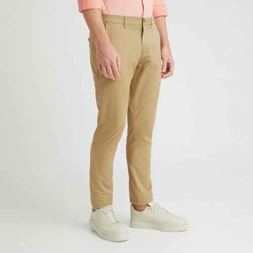 Image of Colorplus Men's Cotton Blend Print Pattern Nuvo Fit Flat Front Casual Trouser