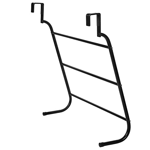 Mygift Modern Black Metal Over The Door Triple Bar Towel Holder Rack And Clothes Drying Hanger, Space Saving Bathroom Laundry Room Hanging Rack #TOP4