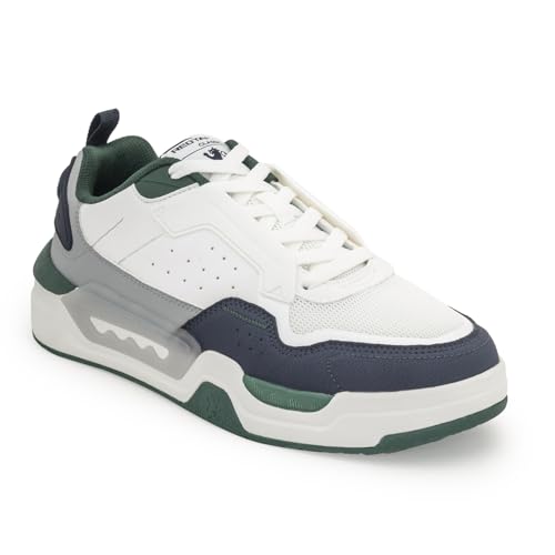 Image of Red Tape Men's Sneakers White Blue Pu Mesh TPU Round Toe Lace-Up