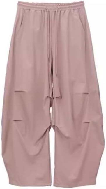 Women's Pants Summer Military Green American Wide-Leg Cargo Pants-Red-Medium