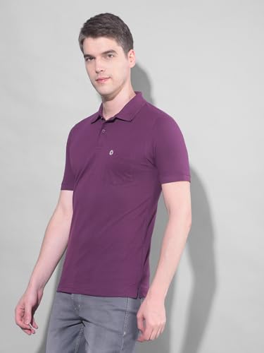 Image of Dollar Men's Pack of 1 Solid Cotton Blend Polo Neck T-Shirt
